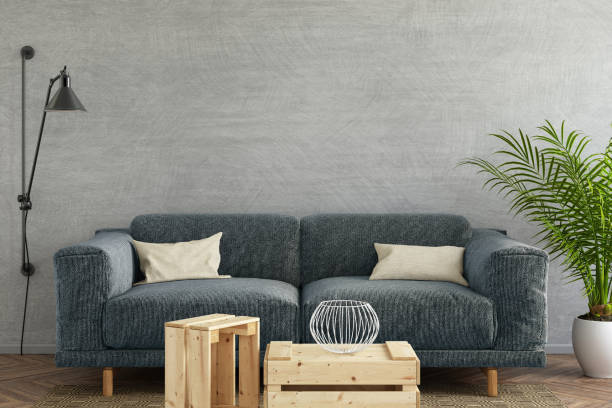 istock Modern living room with pastel colored sofa 952755488