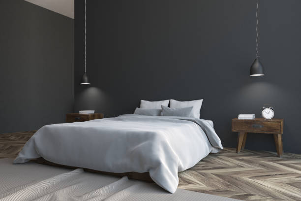 istock Gray Scandinavian bedroom corner 952759140