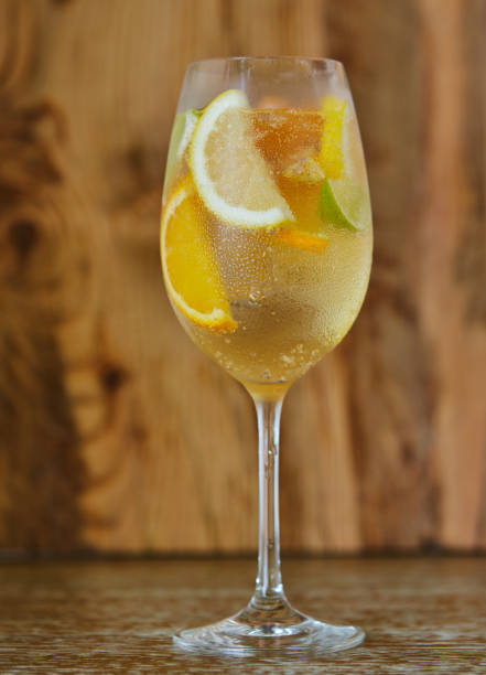 istock Refreshing Tropical Cocktails Drinks and fruit On Bar Counter Close-Up 952762516