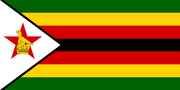 ilustrações de stock, clip art, desenhos animados e ícones de flag in colors of zimbabwe, vector image - southern rhodesia