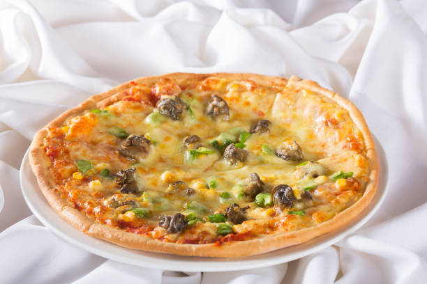Pizza with melting mozzarella