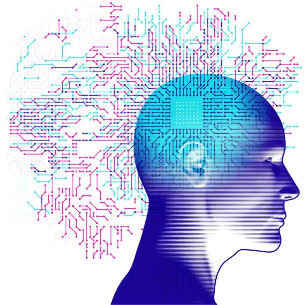 Vector illustration of A.I. Mind