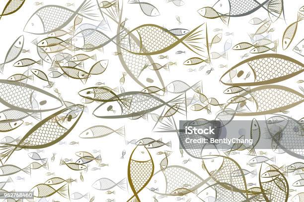 Fish Pattern Rawing Abstract Illustrations Of Fish Conceptual Pattern Cover Drawing ...