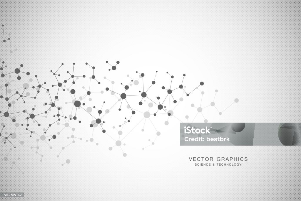 Molecular structure background. Abstract background with molecule DNA Molecule stock vector