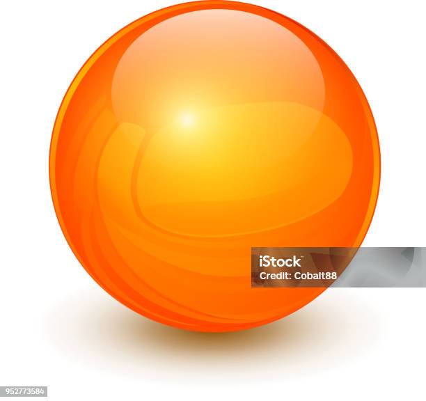 Orange Kugel 3d Stock Vektor Art und mehr Bilder von Orange - Farbe - Orange - Farbe, Kugelform, Spielball