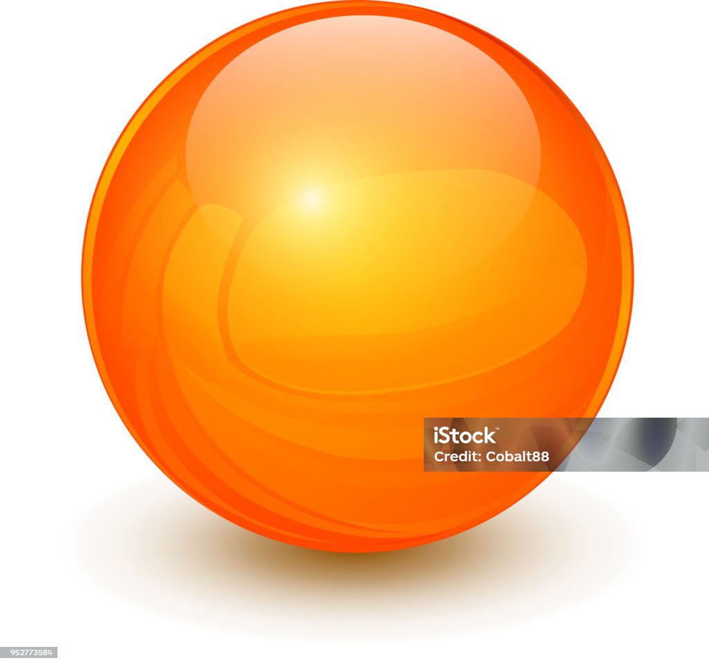 Orange sphere 3D Orange sphere, 3D vector ball. Orange Color stock vector