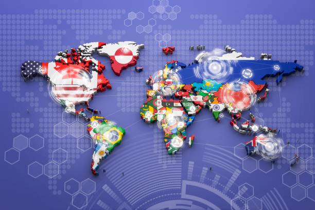 istock World map with all states and their flags,3d render 952777272