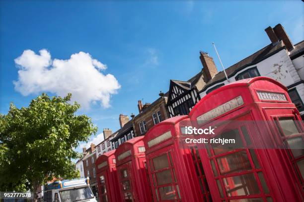 Antique Telephone Boxes In Town Square Stock Photo - Download Image Now - Ripon - England, City, UK