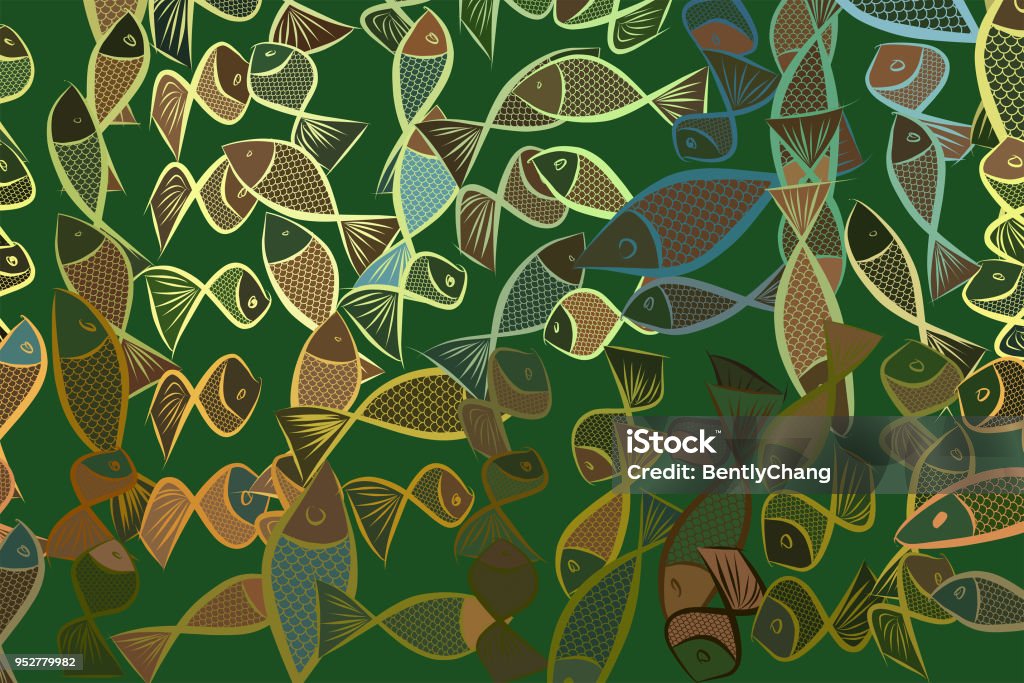 Fish Vector Abstract Abstract Illustrations Of Fish Conceptual Pattern Drawing Details ...