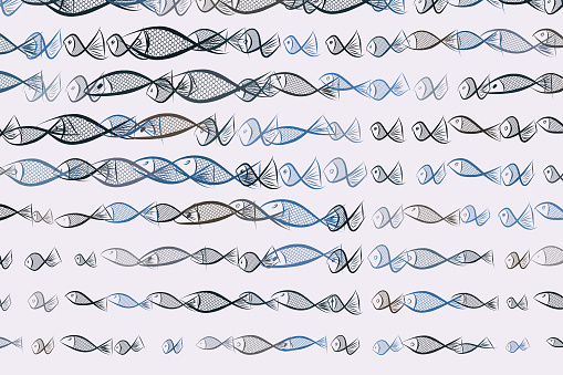 Fish Pattern Rawing Abstract Illustrations Of Fish Conceptual Pattern Drawing Color ...
