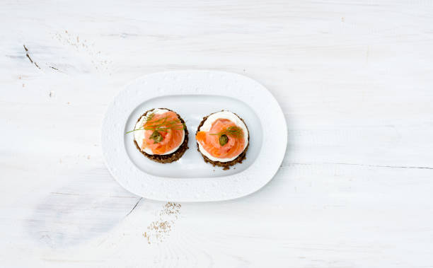 istock Pumpernickel bread with low fat yoghurt & smoke salmon 952792606