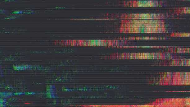 conception unique pixel numérique abstraite bruit glitch erreur vidéo dommage - problèmes photos et images de collection