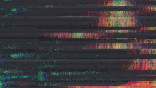unique design abstract digital pixel noise glitch error video damage - efeito de imagem ilustrações imagens e fotografias de stock