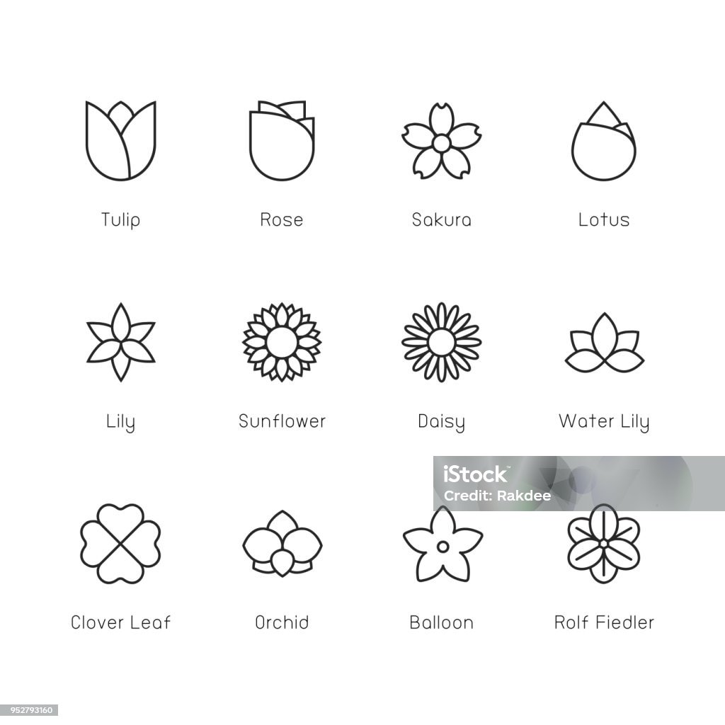 Flower Icon - Thin Line Series Flower Icon Thin Line Series Vector EPS File. Flower stock vector