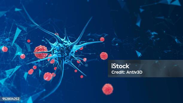 3d Render Biological Cell Stock Photo - Download Image Now - Oncology, Biological Cell, Infectious Disease