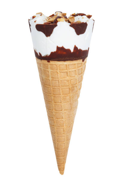 istock Chocolate ice cream cone icecream ice-cream summer isolated on white 952804826