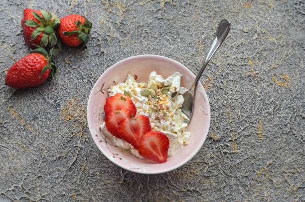 istock breakfast from rustic cottage cheese and fresh strawberries 952804902