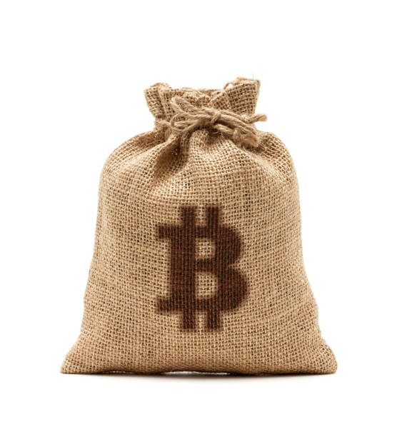 istock Money Bag with Bitcoin symbol isolated on white background 952808288
