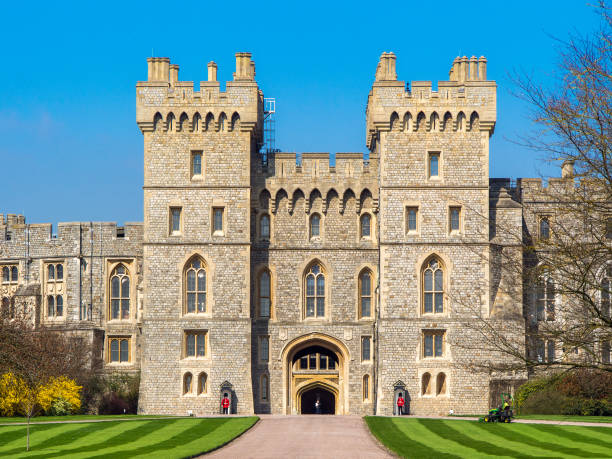 United Kingdom: Soldiers stand on guard at Windsor Castle