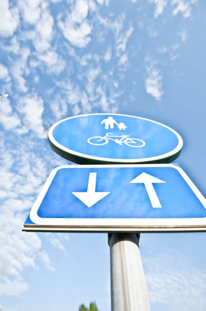 istock Traffic Sign - Up and Down Direction Sign and Pedestrian Path Sign 952828112
