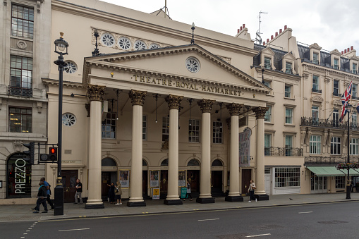 London, England - June 16 2016: Building of Theatre Royal Haymarket, London, England, United Kingdom