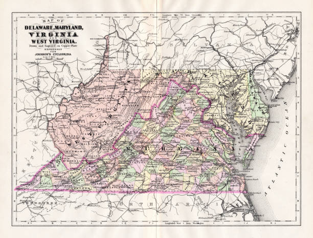 istock Map of Delaware Maryland Virginia 1894 952851568