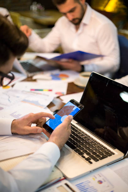 istock Group of business people working with technology. 952852254