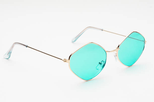 istock Retro blue sunglasses on the white background 952852464