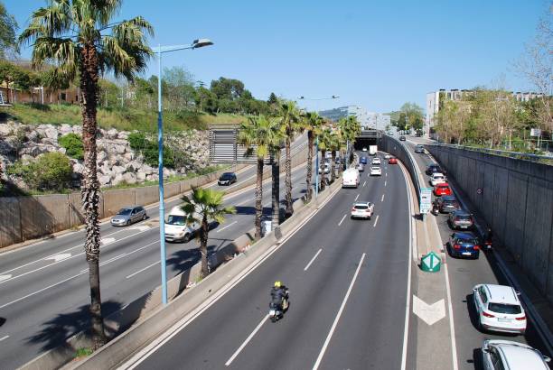 Ronda de Dalt ring road, Barcelona stock photo