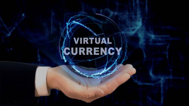 istock Painted hand shows concept hologram Virtual currency on his hand 952856468