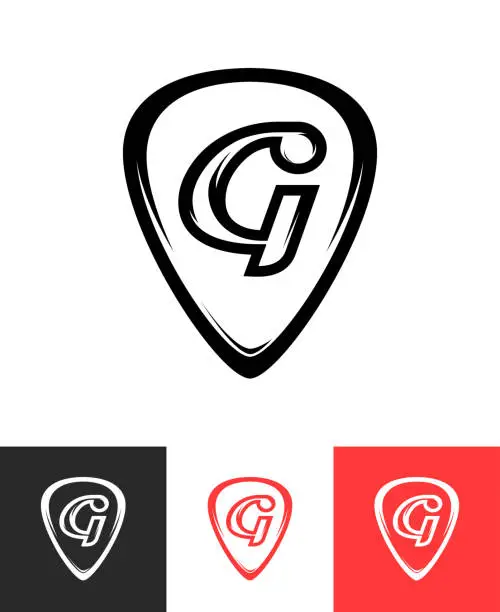 Vector illustration of icon for guitar store on different backgrounds