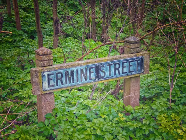 Ermine Street sign, this is a sign at the roadside in Huntingdon. This was one of the major roman roads in Britain.