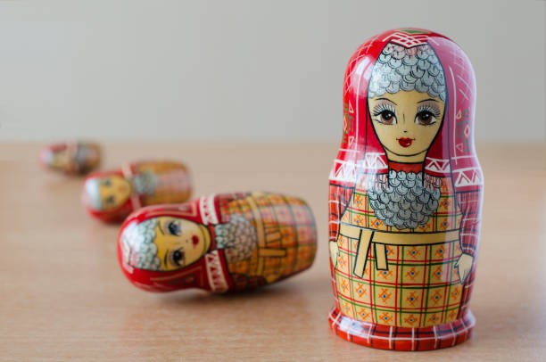 istock Red matryoshka. Blurred background. Close-up 952867160