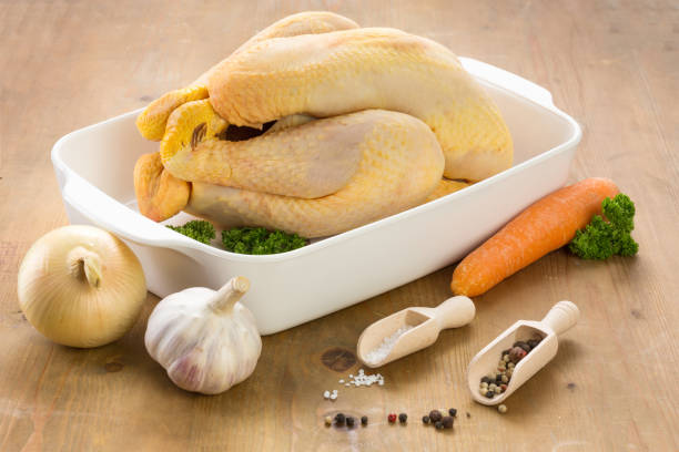 Raw chicken ready to be cooked in a dish