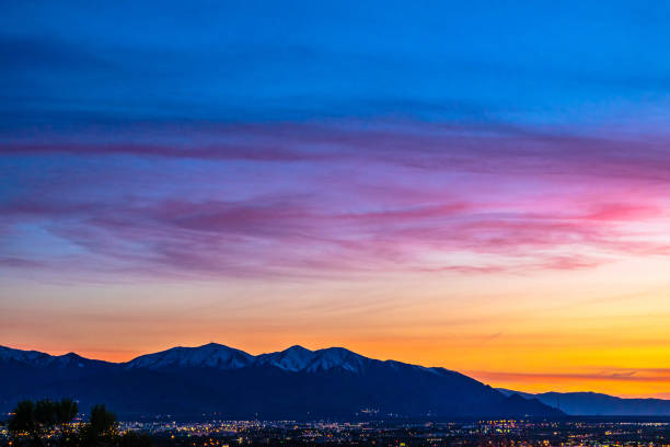 Sunset in Salt Lake City, Utah stock photo