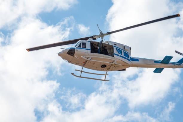 istock Police helicopter in the sky 952896978