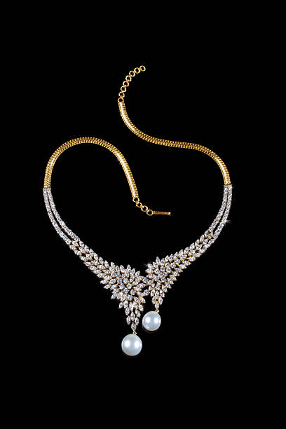 istock Close up of diamond necklace 95290042