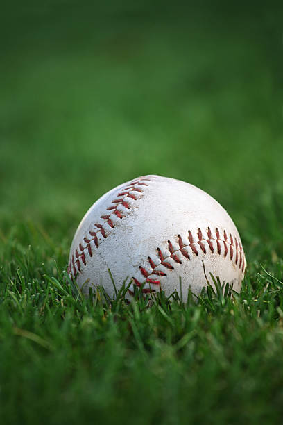 en el campo de juego de béisbol - baseball baseball diamond grass baseballs fotografías e imágenes de stock