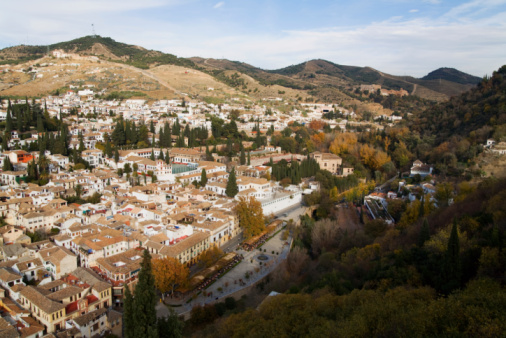 Granada city views from  san miguel alto ermitage, Andalusia, Spain