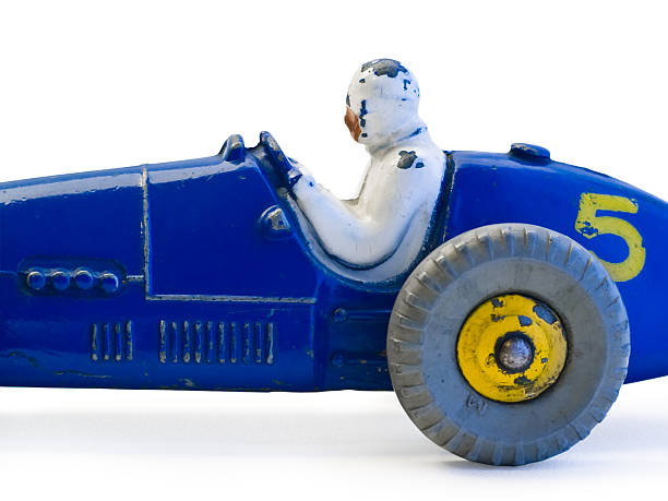 istock Vintage toy racecar on white (detail) 95290738