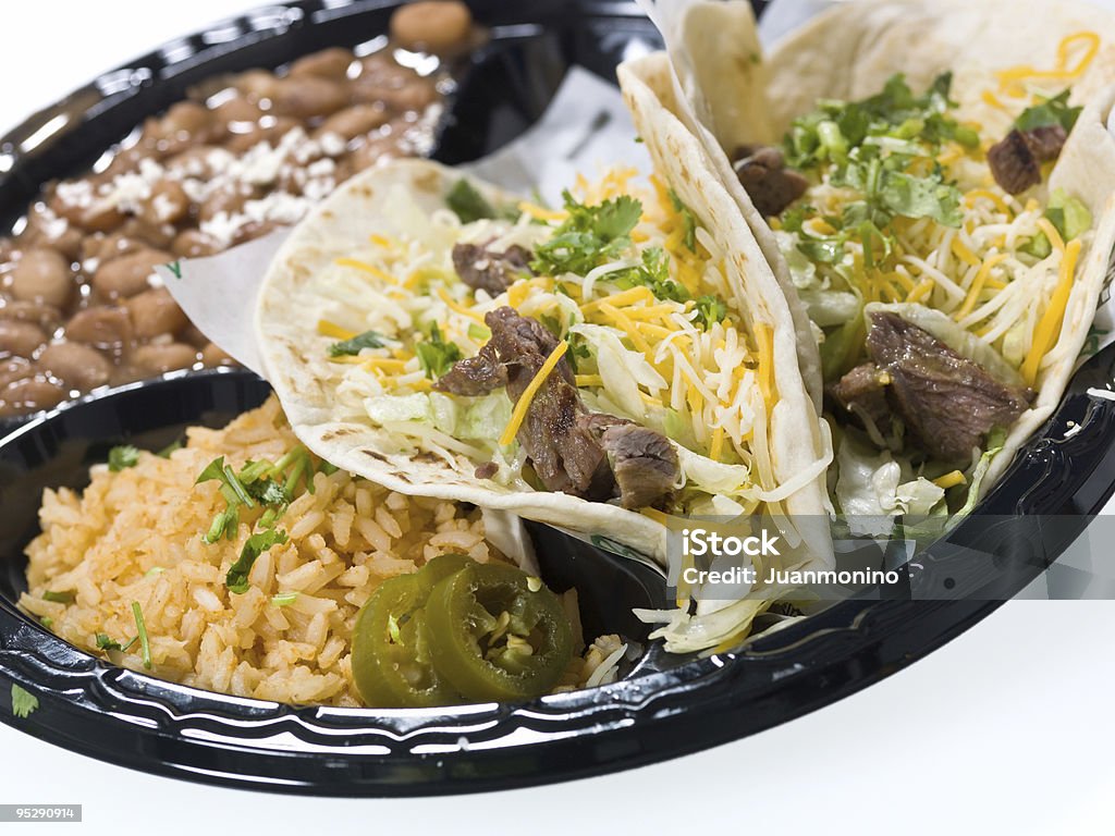 Taco messicano carne per il pranzo - Foto stock royalty-free di Taco