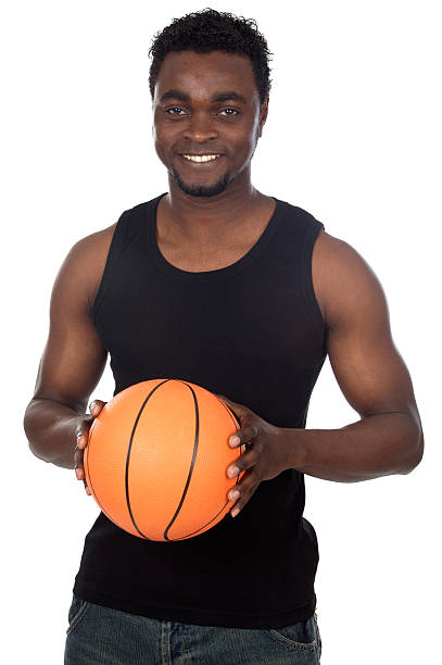 istock Attractive young men with basketball 95291185