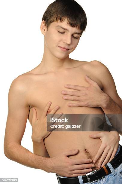 Young The Man With Female And Hands On A Torso Stock Photo - Download Image Now - Women, Abstract, Adult