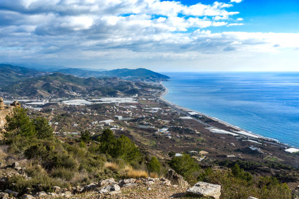 istock Seascape with mountains and agricultural settlement 952918060