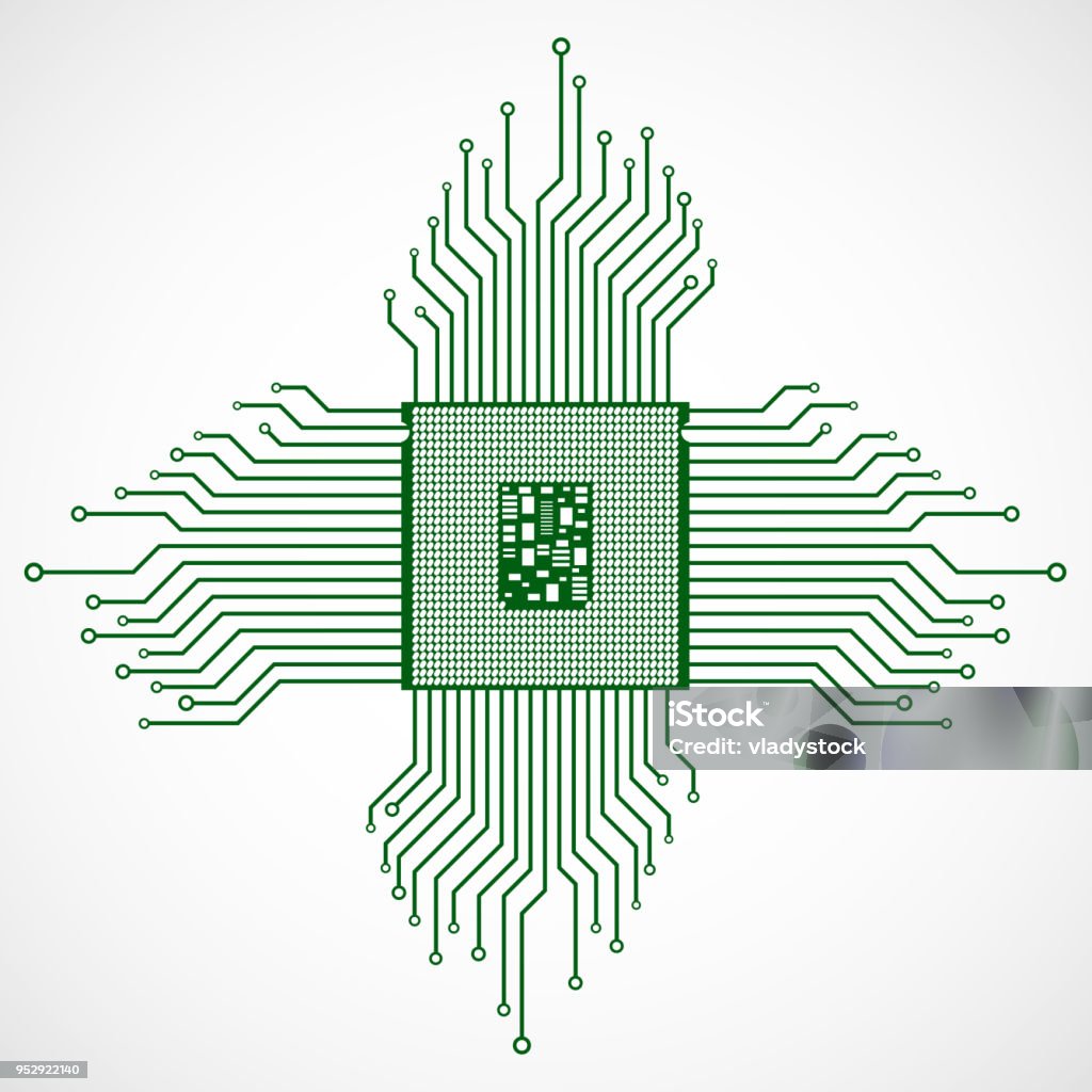 Cpu Microprocessor Microchip Technology Symbol Stock Illustration ...