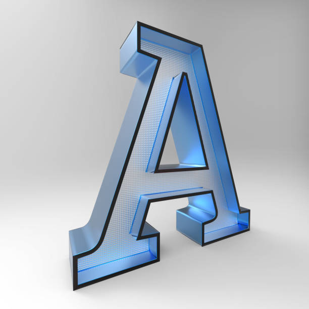 istock 3D blue transparent alphabet A illustration 952922338