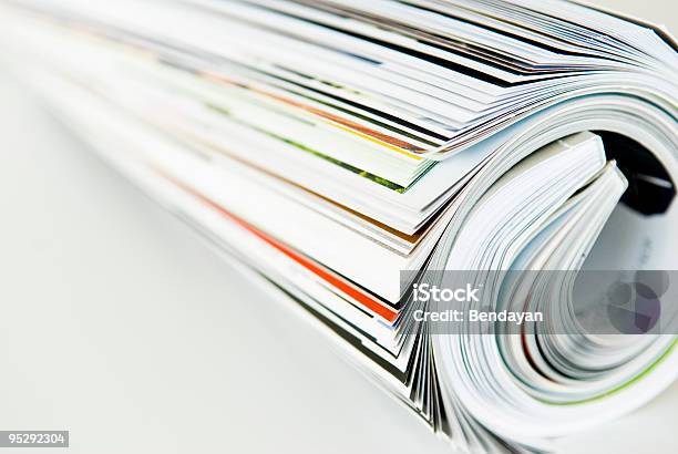 Roll Of Magazines Stock Photo - Download Image Now - Article, Brochure, Catalog