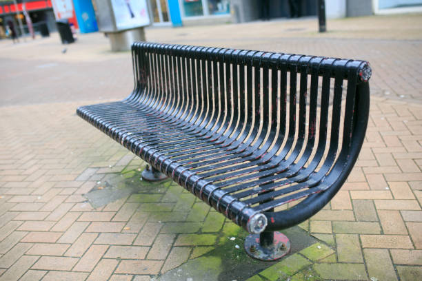 istock Black bench on the street 952923316