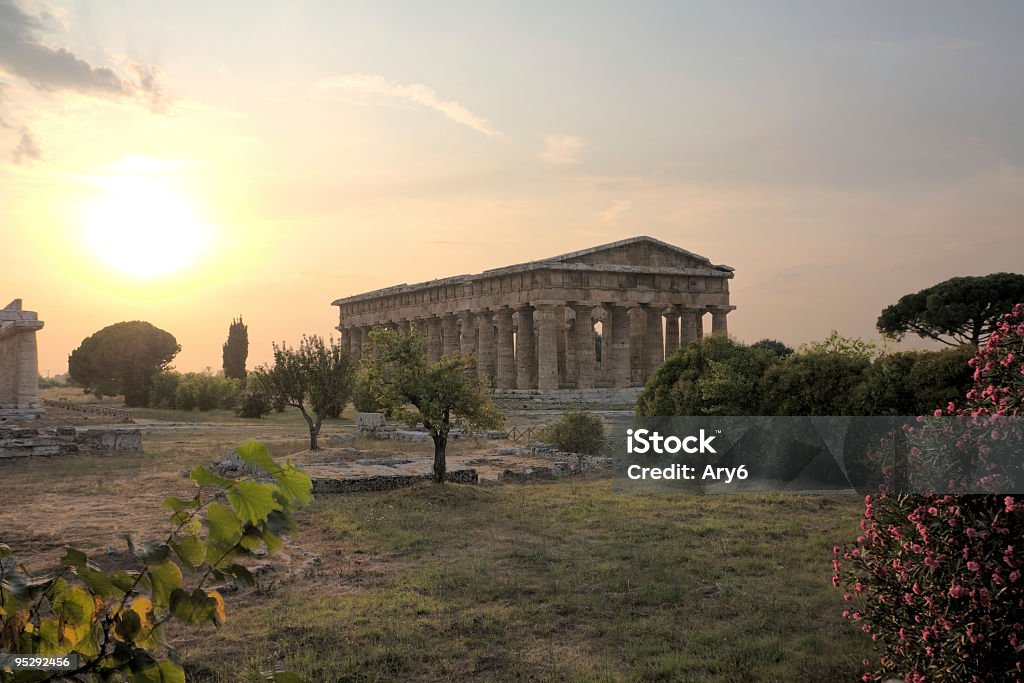 Tempio di Poseidone (Paestum, Italia) HDR - Foto stock royalty-free di Paestum