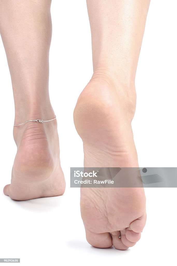 Mulher pés sobre branco - Foto de stock de Adulto royalty-free